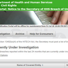 OCR Data Breach Portal Update Highlights Breaches Under Investigation