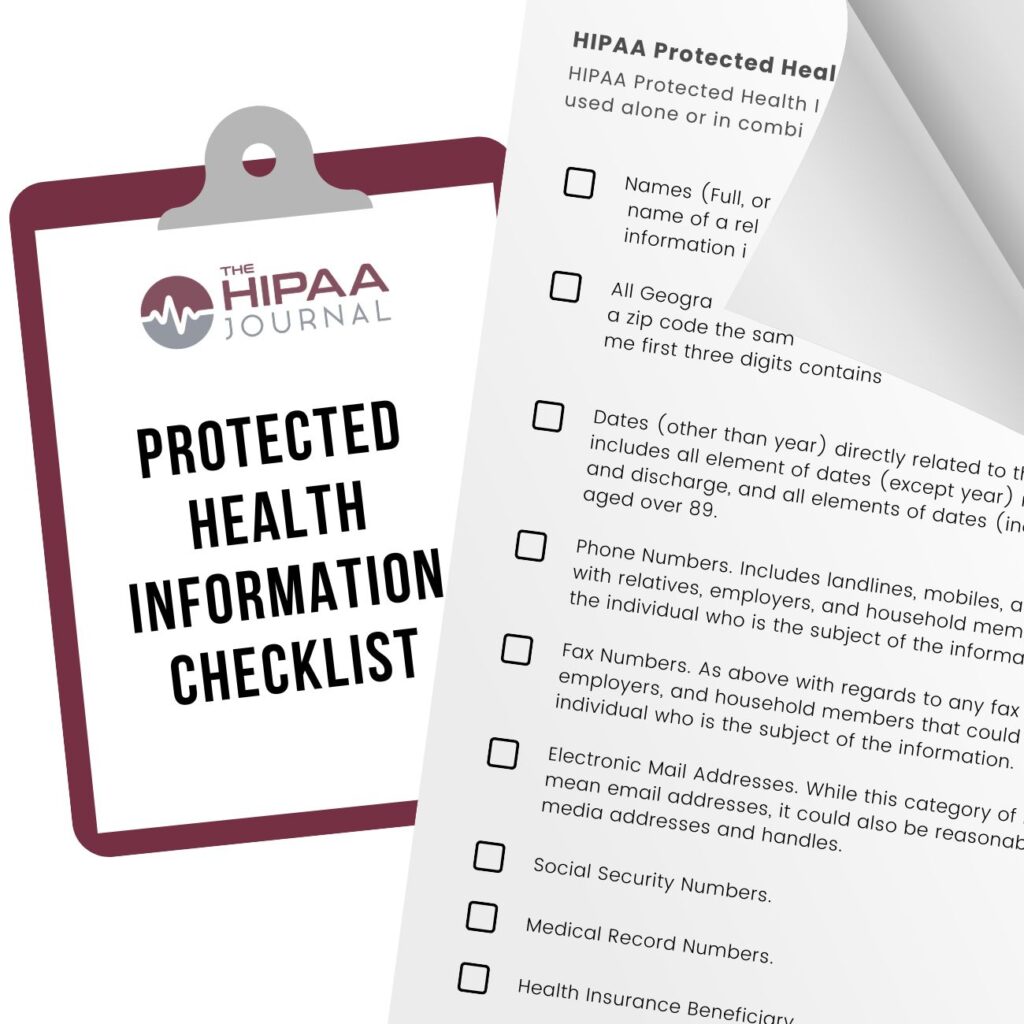 Protected Health Information Checklist