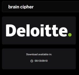 Countdown clock on the Brain Ciper data leak site