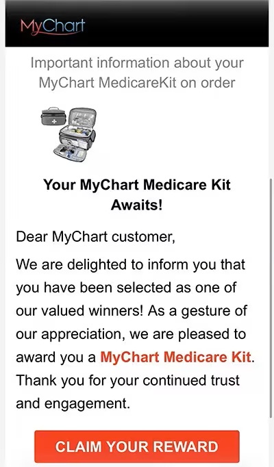 Epic Systems MyChart phishing scam